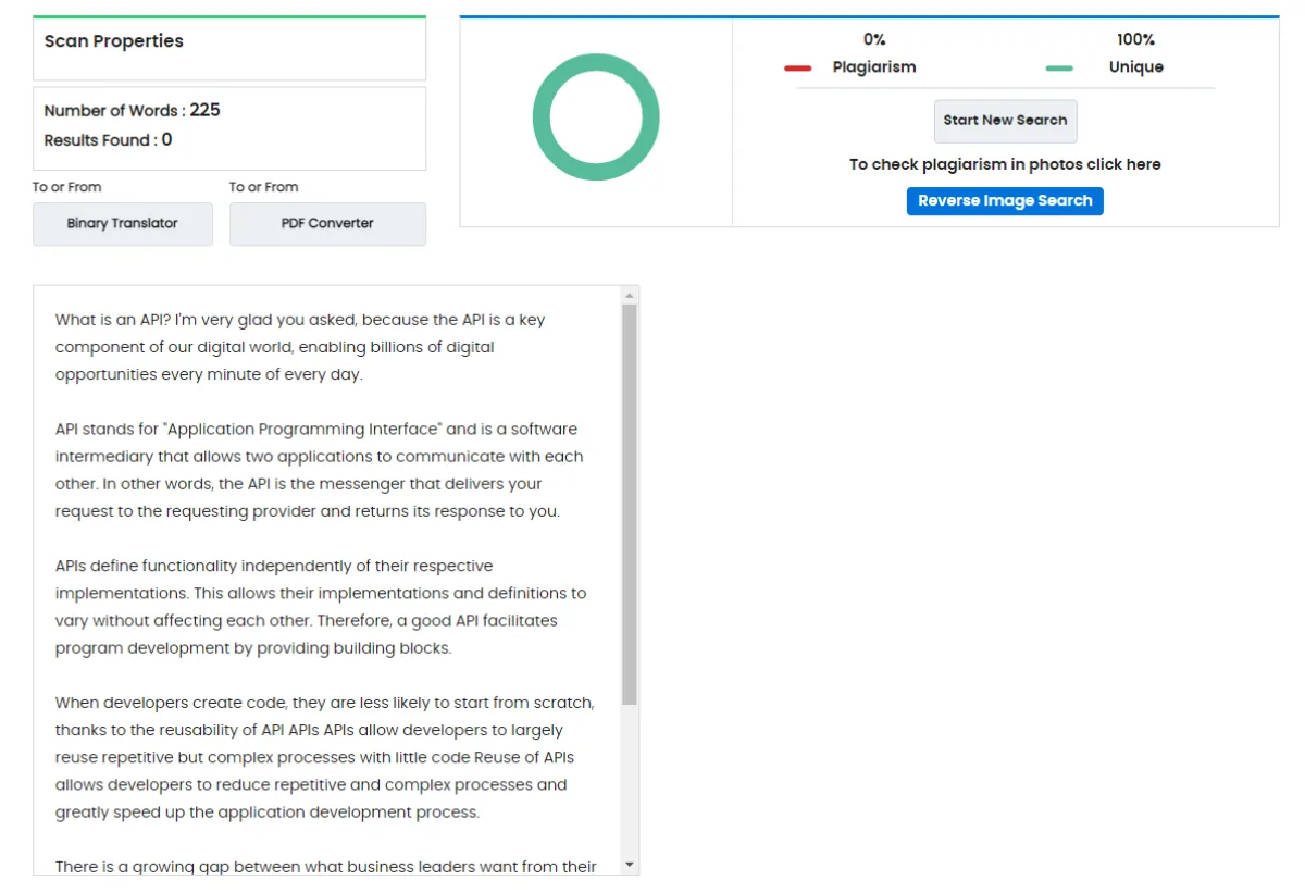ChatGPT plagiarism rewritten api